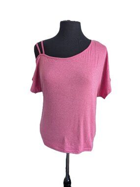 NWOT Pink Cold Shoulder Twist Back Top | Medium
